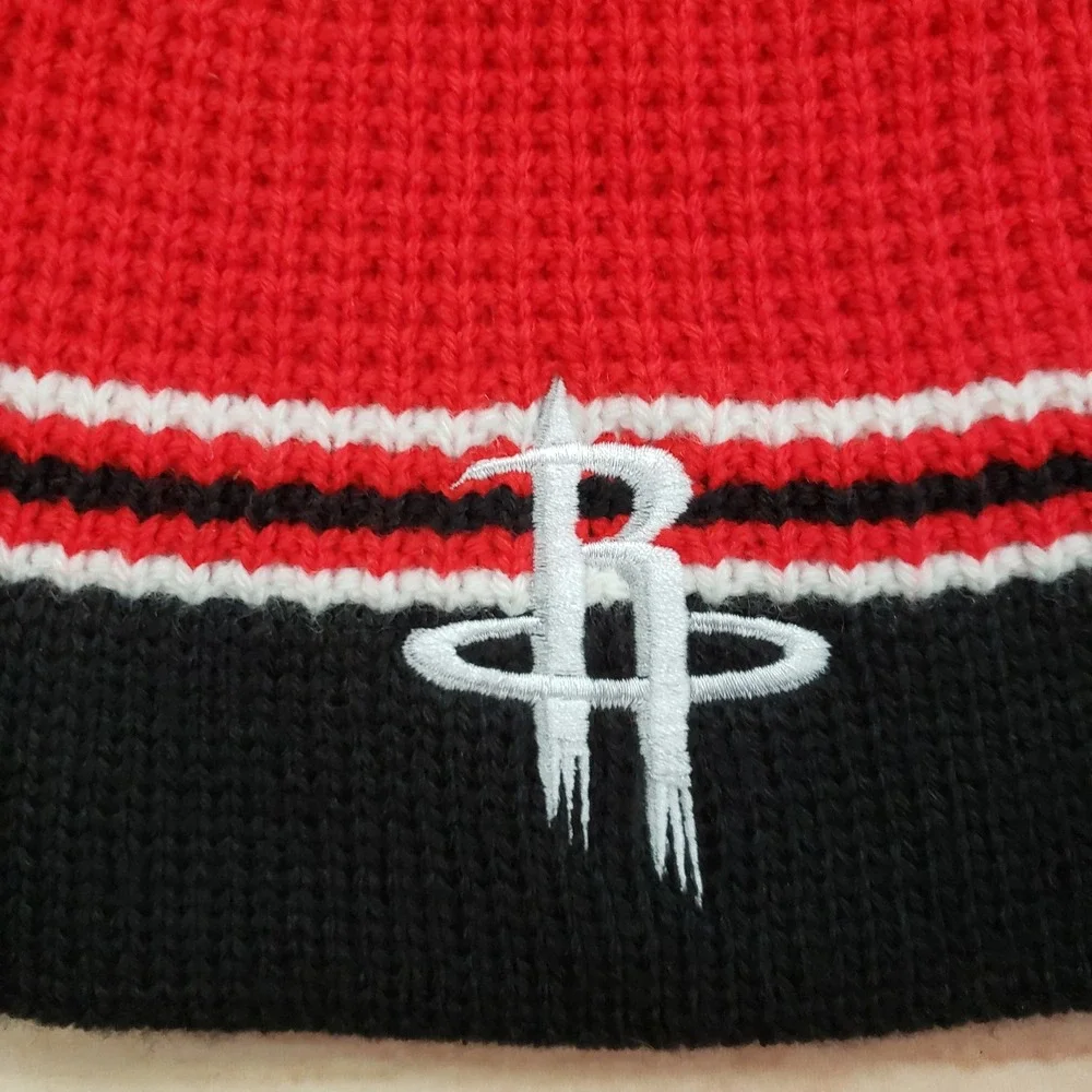Houston Rockets Hat Cap Beanie One Size Red Black NBA Basketball Adidas Mens NEW